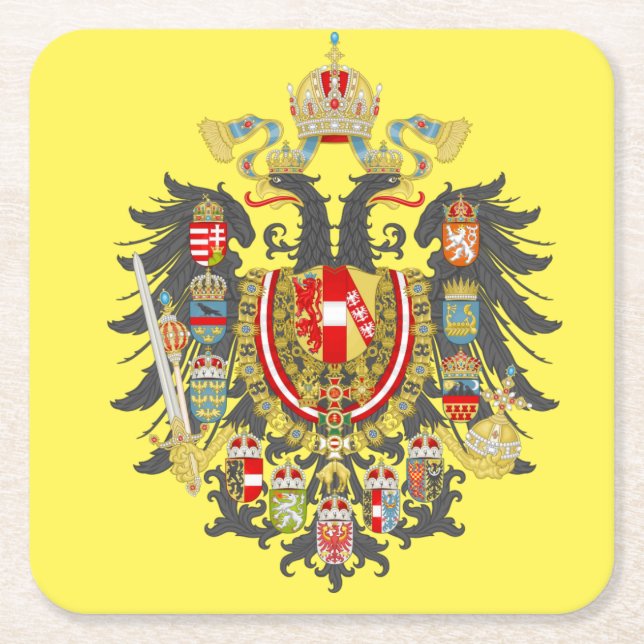 Habsburger-Wappen-Untersetzer Rechteckiger Pappuntersetzer (Vorderseite)