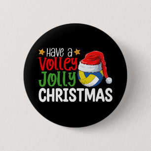 Habt ein volley fröhliches Weihnachts-Volleyball-F Button