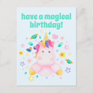 Habt einen magischen Geburtstag, süße Kinder Einho Postkarte