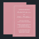 Hacienda Rose Minimalistisch Hochzeitseinladungen<br><div class="desc">Moderne Einladungen für Hochzeiten - Ändern Sie die Hintergrundfarbe in jede Farbe! Akzente neu ausrichten - LÖSCHEN Sie sie oder ändern Sie die Farbe! ÄNDERN Sie die Schriftart,  den Text,  die Textfarbe. Verwenden Sie diese Vorlage,  um Ihre eigenen einzigartigen Hochzeitseinladungen und koordinierenden Stücke zu entwerfen.</div>