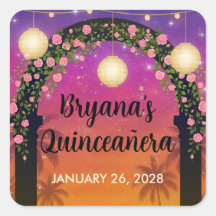 Hacienda Sunset Floraler Bogen Quinceañera