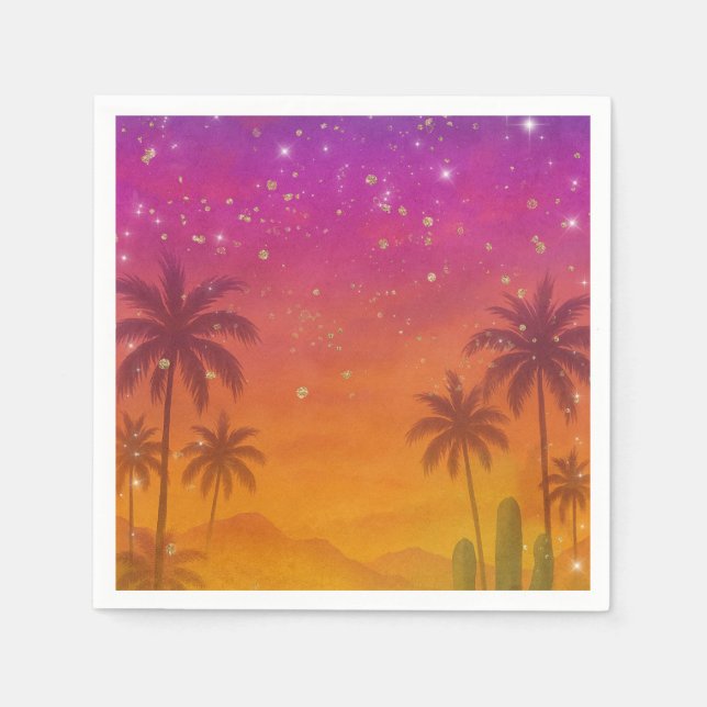 Hacienda Sunset Vibrant Fiesta Quinceañera Serviette (Vorderseite)