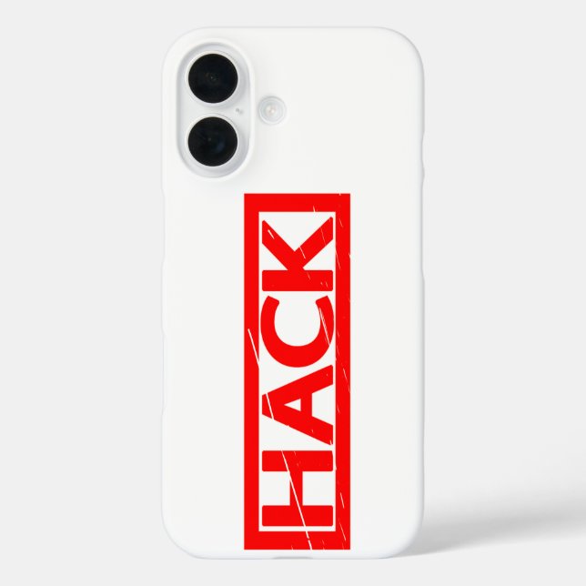Hack-Briefmarke iPhone 16 Hülle (Rückseite)