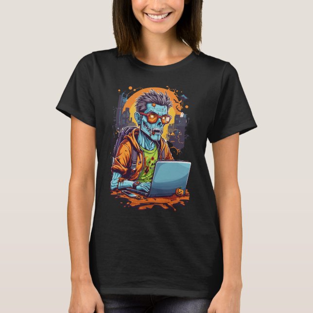 Hacken des Untoten: Halloween-Code T-Shirt (Vorderseite)