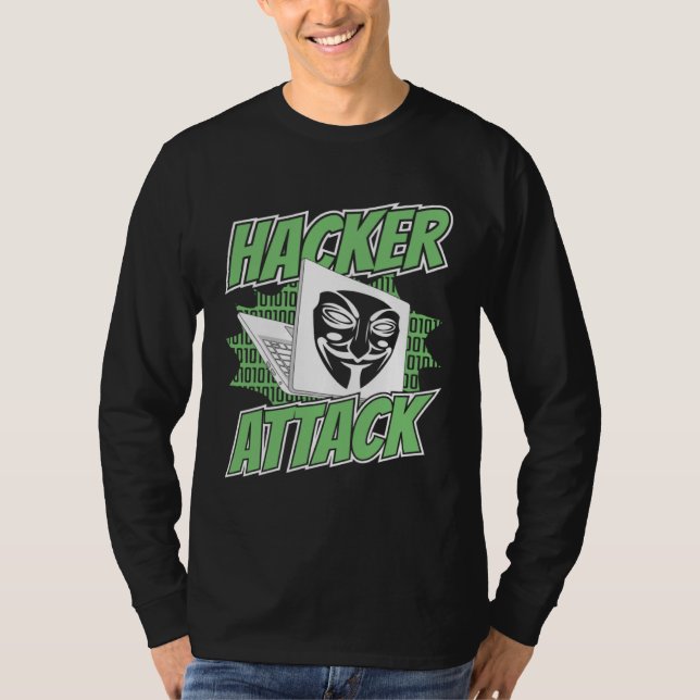 Hacker Attack White Hat Black Hat Ethical Hacking  T-Shirt (Vorderseite)