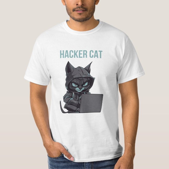 Hacker Cat men T-Shirt (Vorderseite)