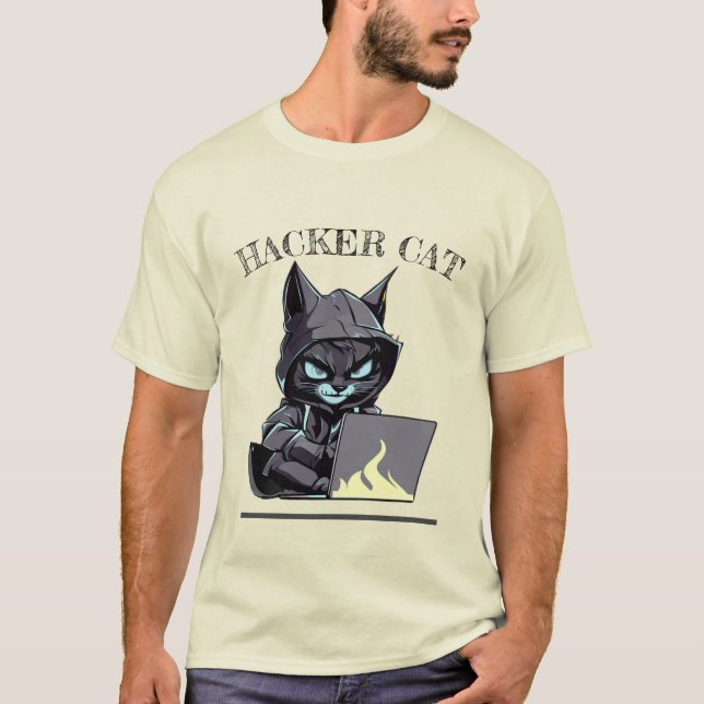Hacker Cat T-Shirt (Vorderseite)