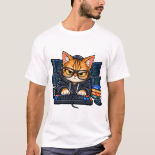 Hacker Coder Katze Entwickler Lustiges Tech-Gesche T-Shirt