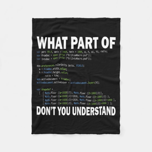 Hacker Computer Programmer Apparel Coding What Par Fleecedecke (Vorderseite)