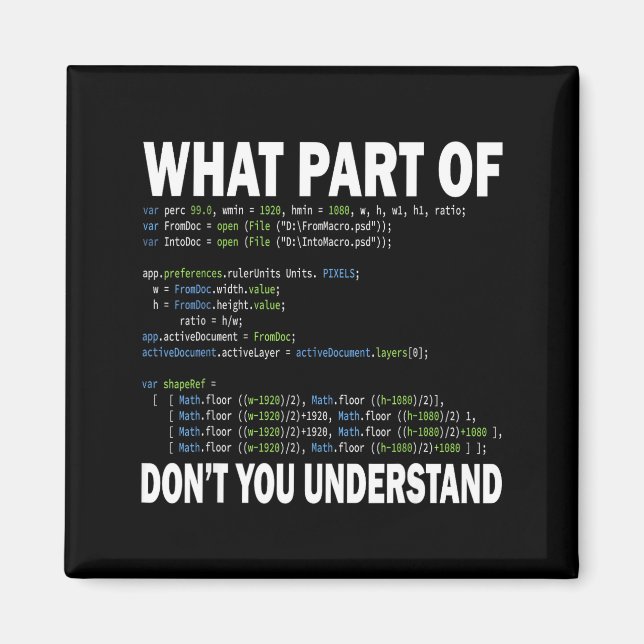 Hacker Computer Programmer Apparel Coding What Par Magnet (Vorne)