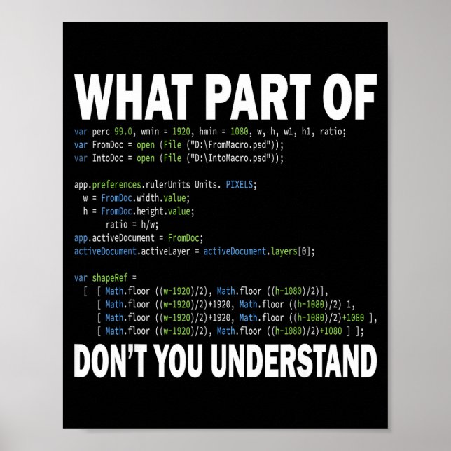 Hacker Computer Programmer Apparel Coding What Par Poster (Vorne)