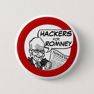 Hacker für Romney 2012 Button