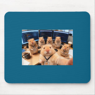 Hacker Hamster Team Selfie Meme Cringe Tier Code Mousepad