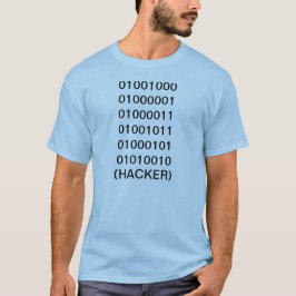 Hacker im T-Shirt des binären Codes