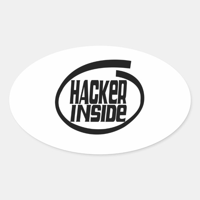 Hacker Inside Ovaler Aufkleber (Vorderseite)