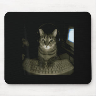 Hacker-Katzen-Meme Lustige Computerkatze Kätzchen- Mousepad