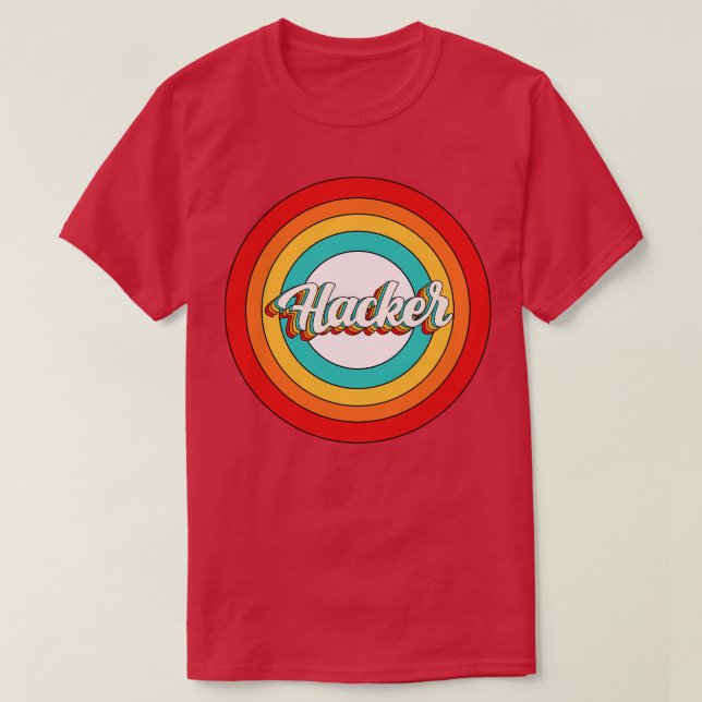 Hacker Name Shirt Vintage Hacker Kreis (Design vorne)