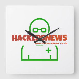 Hacker News-Uhr mit unserer Website Quadratische Wanduhr