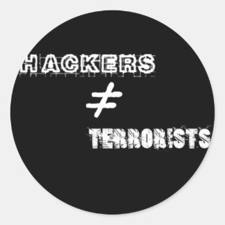 Hacker sind Terroristen nicht gleich Runder Aufkleber