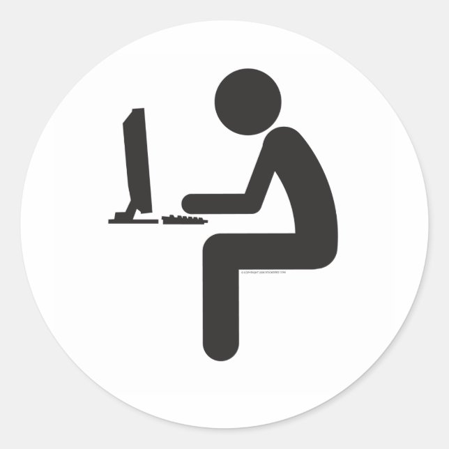 Hacker-T Runder Aufkleber (Vorderseite)