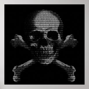 Hacker-Totenkopf mit gekreuzter Knochen Poster