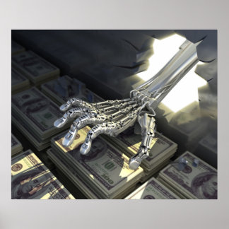 Hackers rob bank poster