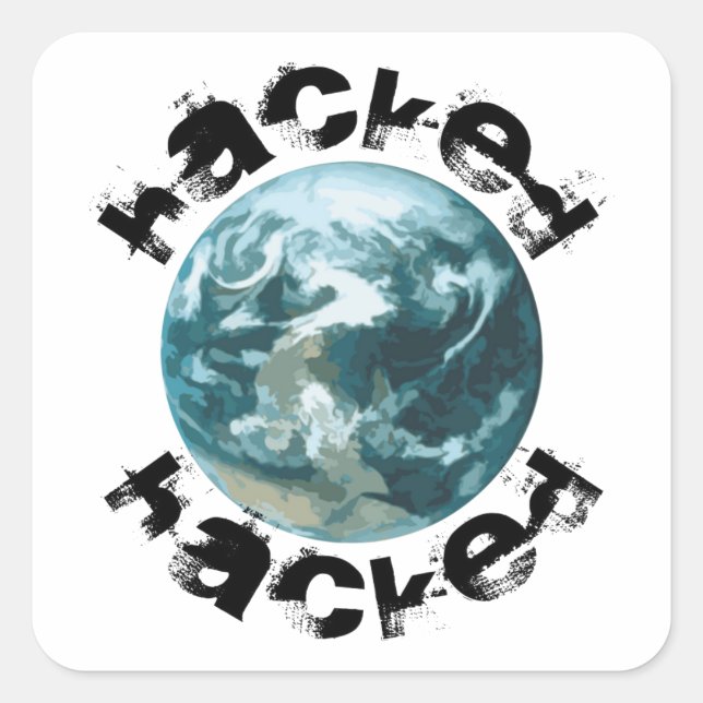 Hacket Planet Erde Quadratischer Aufkleber (Vorderseite)