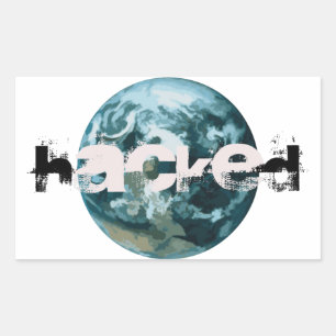 Hacket Planet Erde Rechteckiger Aufkleber