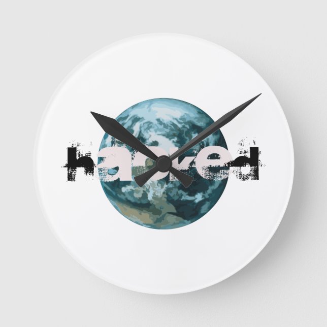 Hacket Planet Erde Runde Wanduhr (Vorderseite)