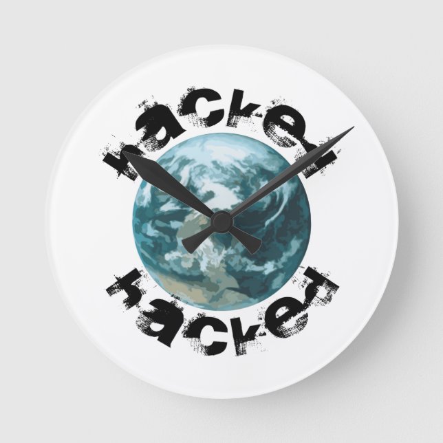Hacket Planet Erde Runde Wanduhr (Vorderseite)