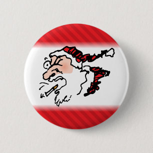 Hackin Santa Lustiger Cartoon Button