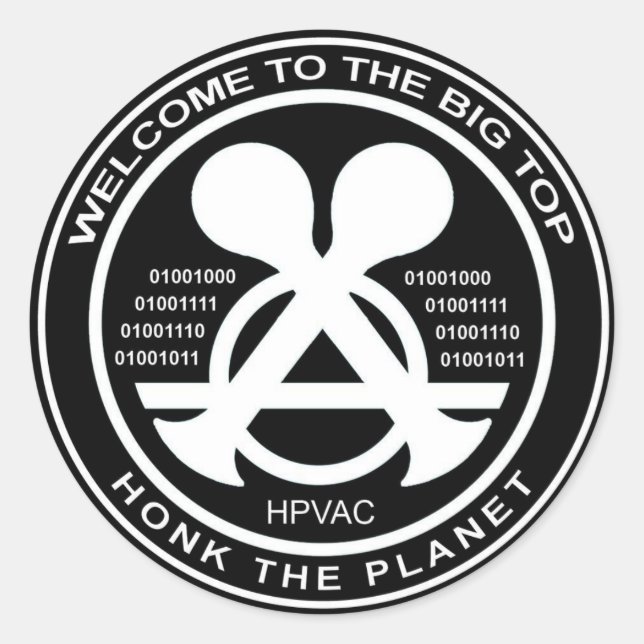 Hacking Sticker HPVAC Binary HONK! (Devant)