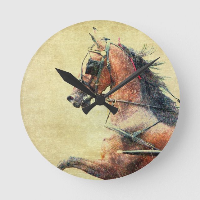 Hackney Pony Runde Wanduhr (Vorderseite)