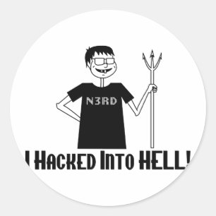 Hacks Into Hell Runder Aufkleber