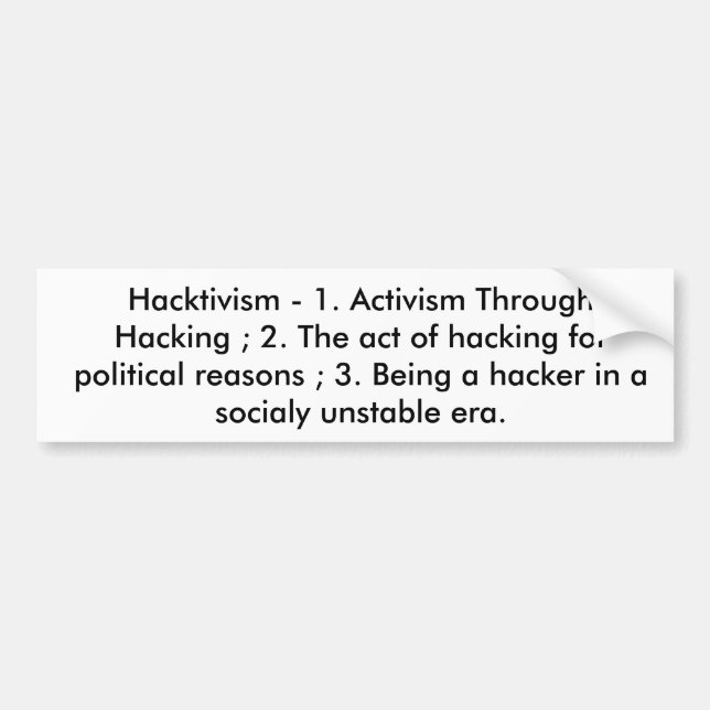 Hacktivism Aufkleber Autoaufkleber (Vorne)