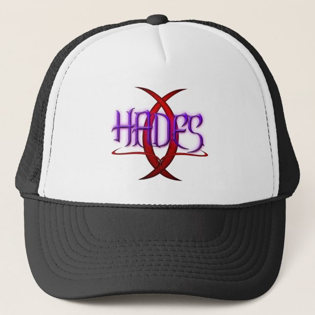 Hades Hat - Mythologie Inspiriert dunkler Stil Truckerkappe (Vorderseite)