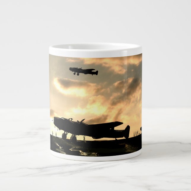 Hadley Page Halifax Bomber Safely Zuhause. Jumbo-Tasse (Vorderseite)