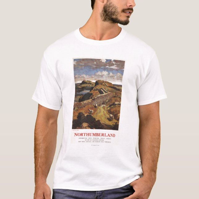 Hadrians Wand-und Schaf-British Rail-Plakat T-Shirt (Vorderseite)
