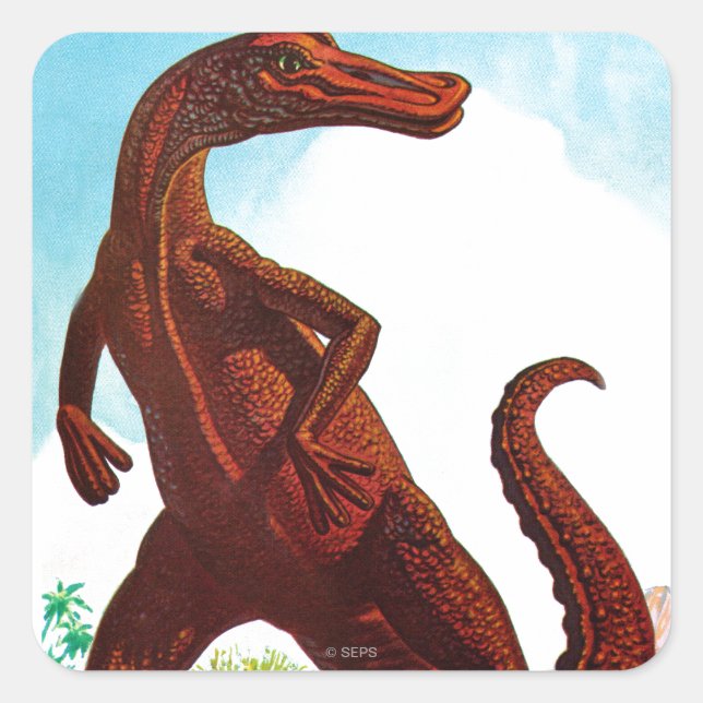 Hadrosaurus Dinosaur Quadratischer Aufkleber (Vorderseite)