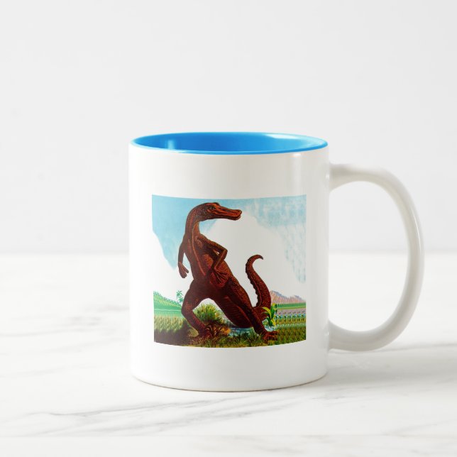 Hadrosaurus Dinosaur Zweifarbige Tasse (Rechts)