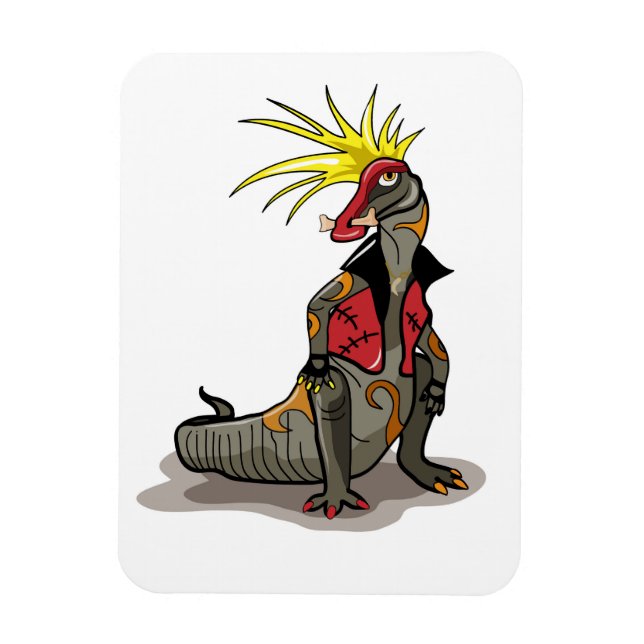 Hadrosaurus Dinosaurier verkleidete sich als Punk. Magnet (Vertikal)