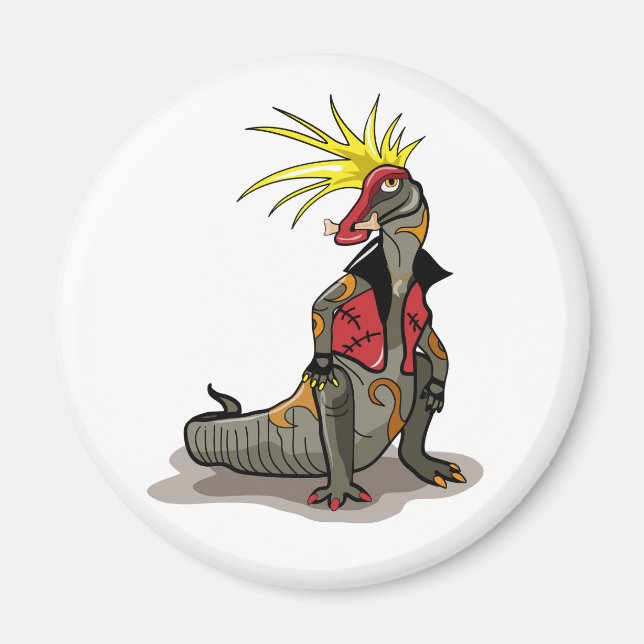 Hadrosaurus Dinosaurier verkleidete sich als Punk. Magnet (Vorne)