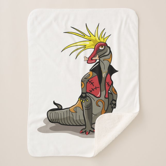 Hadrosaurus Dinosaurier verkleidete sich als Punk. Sherpadecke (Vorderseite)