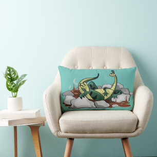 Hadrosaurus Entspannen in einem Whirlpool. Lendenkissen