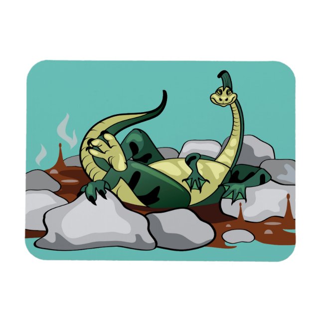 Hadrosaurus Entspannen in einem Whirlpool. Magnet (Horizontal)