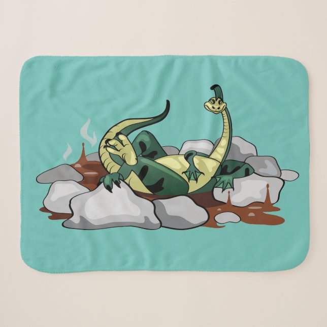 Hadrosaurus Entspannen in einem Whirlpool. Sherpadecke (Vorderseite (Horizontal))