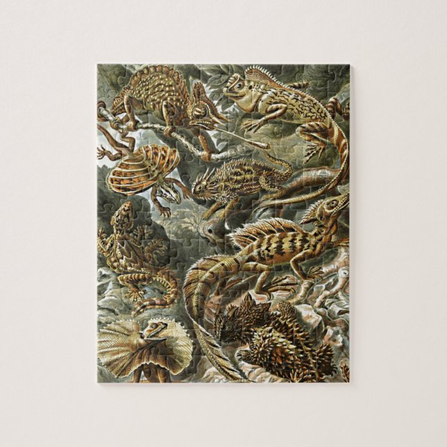 Haeckel Lizard Bartded Dragon Iguana Malerei (Vertikal)