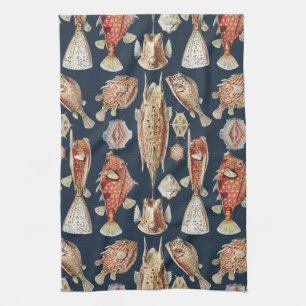 Haeckel Ostraciontes Tropische Fische Natur Kunst Geschirrtuch