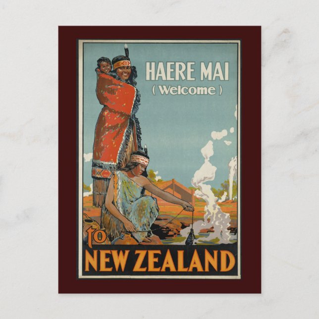 Haere Mai Willkommen in Neuseeland Postkarte (Vorderseite)