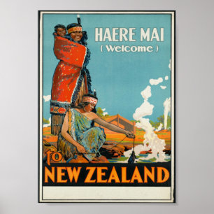 Haere MAI, Willkommen zu Neuseeland-Plakat Poster